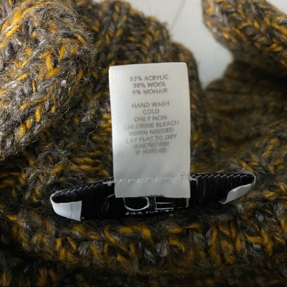 Loft Womens Medium Sweater Cardigan Wool Mohair Mock Neck Brown One Button - Picture 6 of 8